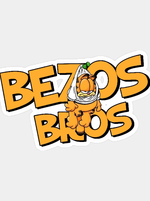 Garfield Hangs On Bezos Bros Sticker