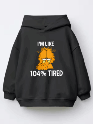 Garfield I Am Like One Hundred Four Percent Tired Kids Hoodie
