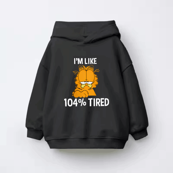 Garfield I Am Like One Hundred Four Percent Tired Kids Hoodie