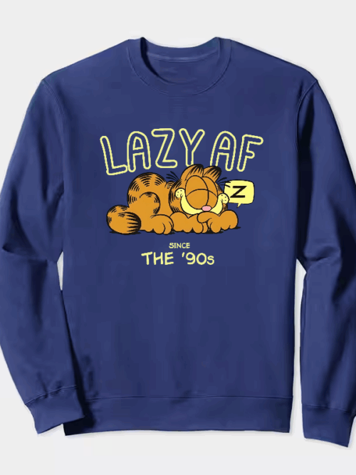 Garfield Lazy Since the Nineties Classic Mood Crewneck Sweatshirt