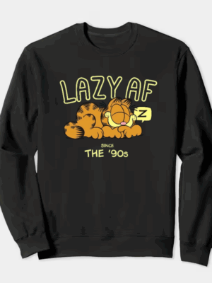 Garfield Lazy Since the Nineties Classic Mood Crewneck Sweatshirt