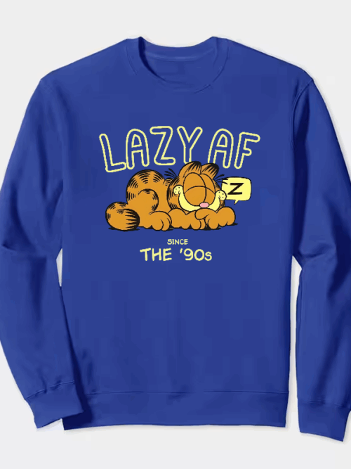 Garfield Lazy Since the Nineties Classic Mood Crewneck Sweatshirt
