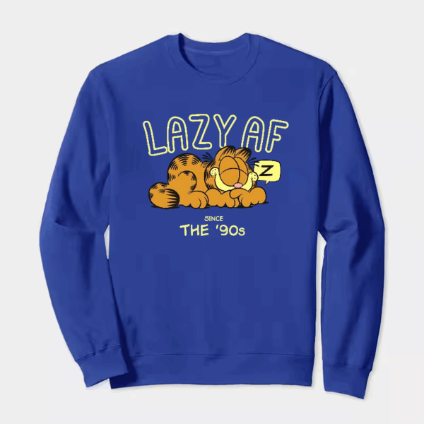 Garfield Lazy Since the Nineties Classic Mood Crewneck Sweatshirt