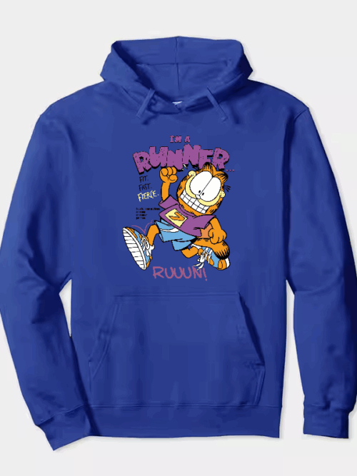 Garfield Runner Mode Fit Fast Fierce Energy Hoodie