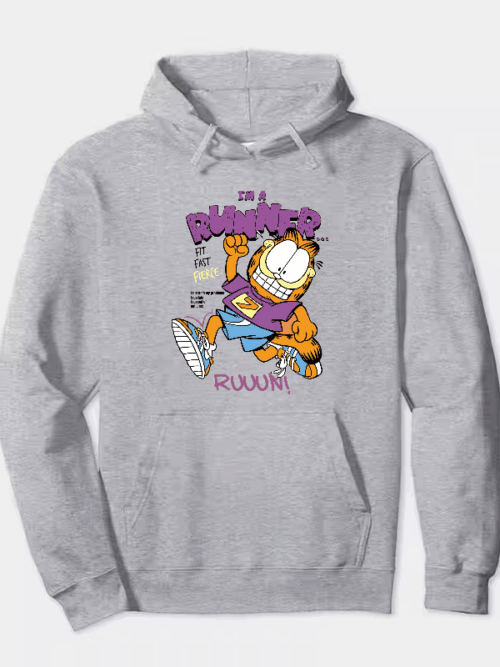 Garfield Runner Mode Fit Fast Fierce Energy Hoodie