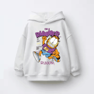 Garfield Runner Mode Fit Fast Fierce Energy Kids Hoodie