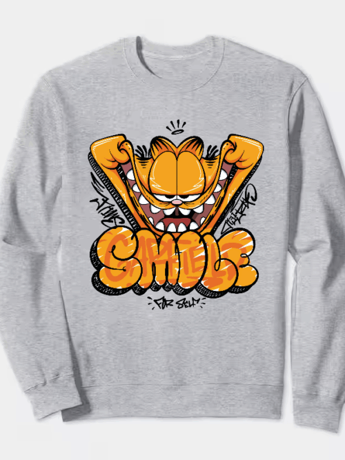 Garfield Smiling for Self Crewneck Sweatshirt