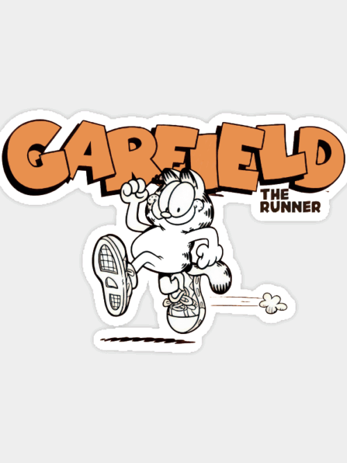 Garfield the Runner Lazy Cat on the Move Sticker