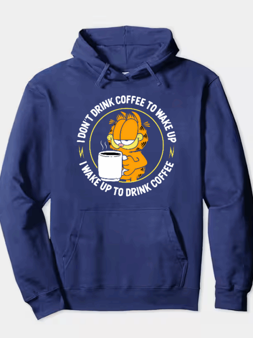 Garfield Wake Up to Drink Coffee Hoodie