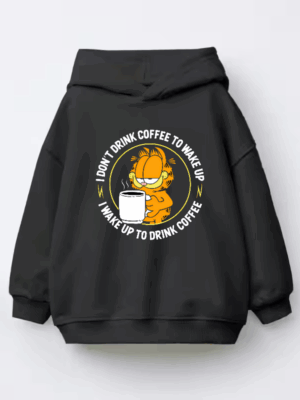 Garfield Wake Up to Drink Coffee Kids Hoodie