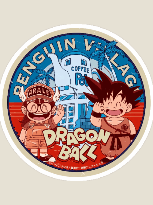Goku & Arale Dragon Ball Meets Penguin Village Sticker