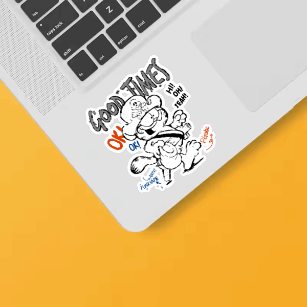 Good Times Pirate Captain Garfield Fun Sticker