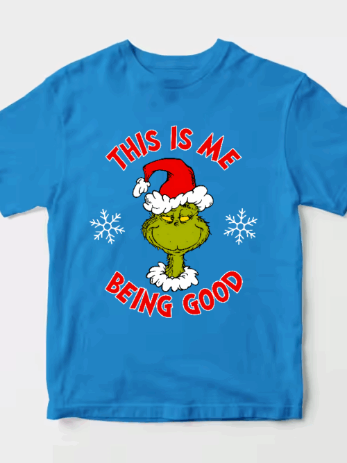 Men’s Grinch This Is Me Being Good – Holiday Humor at Its Best Unisex T-Shirt