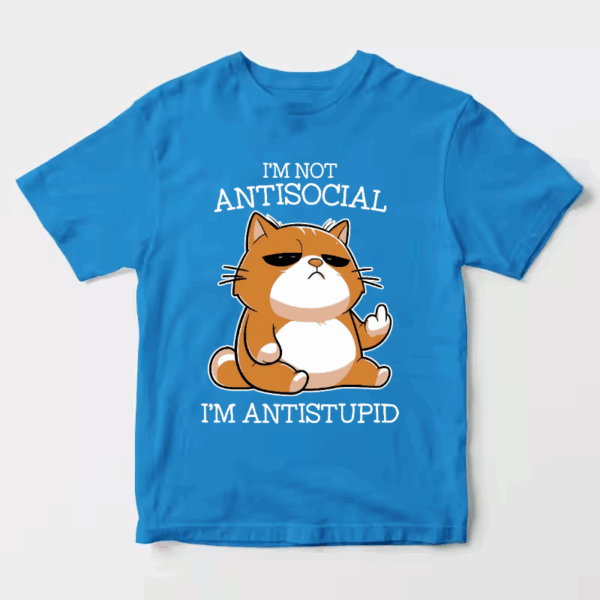 Grumpy Cat Anti Stupid Funny Mood Unisex T-Shirt