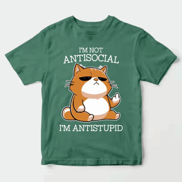 Grumpy Cat Anti Stupid Funny Mood Unisex T-Shirt