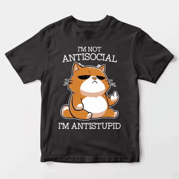Grumpy Cat Anti Stupid Funny Mood Unisex T-Shirt