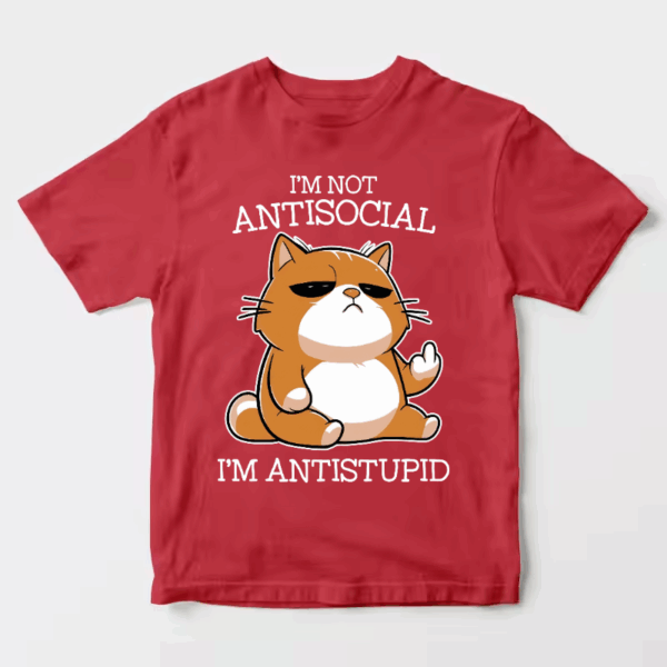 Grumpy Cat Anti Stupid Funny Mood Unisex T-Shirt