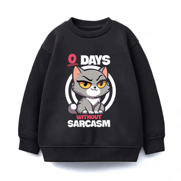 Grumpy Cat Mood Zero Days Without Sarcasm Crewneck Sweatshirt