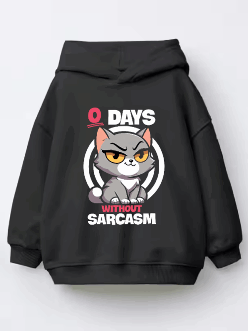 Grumpy Cat Mood Zero Days Without Sarcasm Kids Hoodie