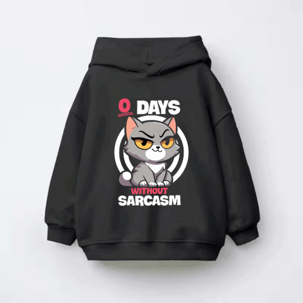 Grumpy Cat Mood Zero Days Without Sarcasm Kids Hoodie