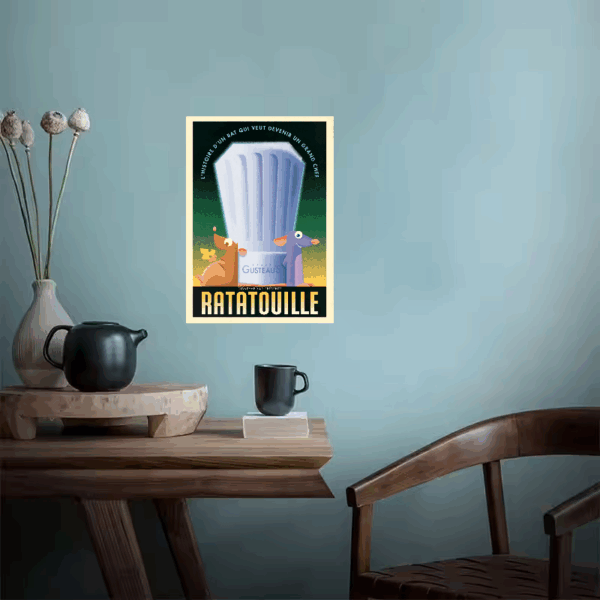 Gusteau’s Hat Retro Remy Ratatouille Poster Poster