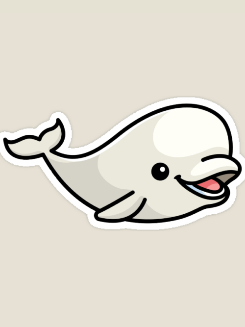 Happy Beluga Sea Creature Arctic Animal Sticker