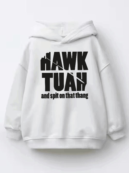 Hawk Tuah and Spit on That Thang Kids Hoodie