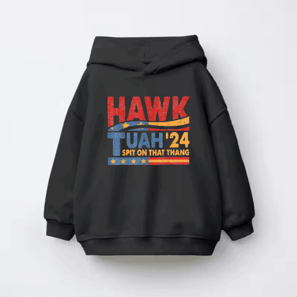 Hawk Tuah and Spit on That Thang Kids Hoodie