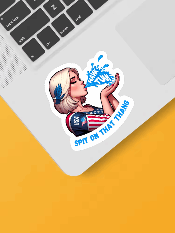 Hawk Tuah Spit On That Thang 2024 Bold Meme Sticker Sticker