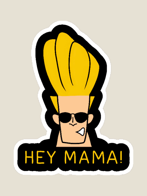 Hey Mama Johnny Bravo Retro Cartoon  Sticker