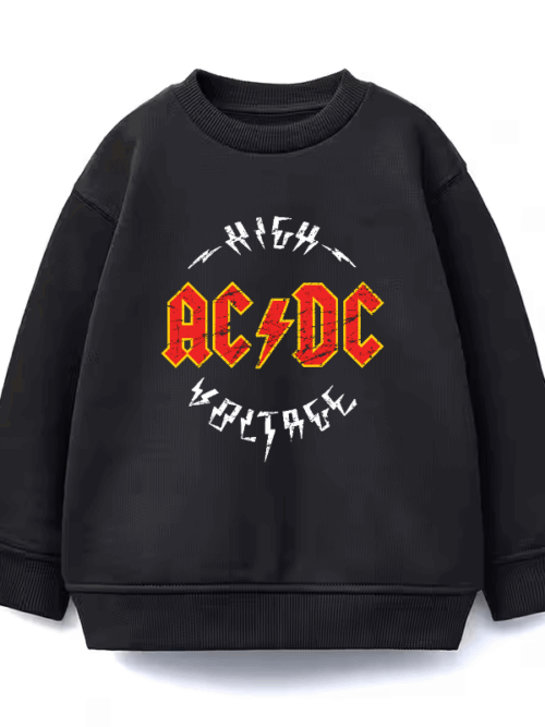 High Voltage ACDC Retro Hard Rock Energy Crewneck Sweatshirt