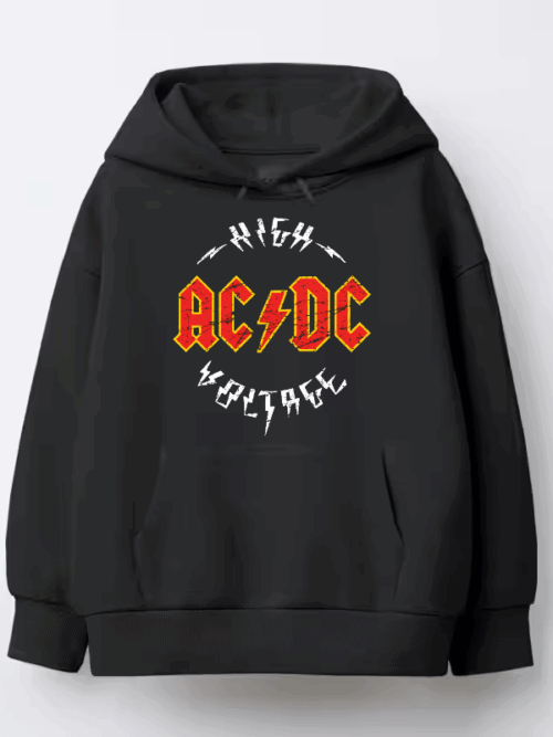 High Voltage ACDC Retro Hard Rock Energy Hoodie