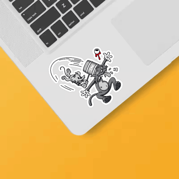 Hilarious Knockout Cat Meme Sticker
