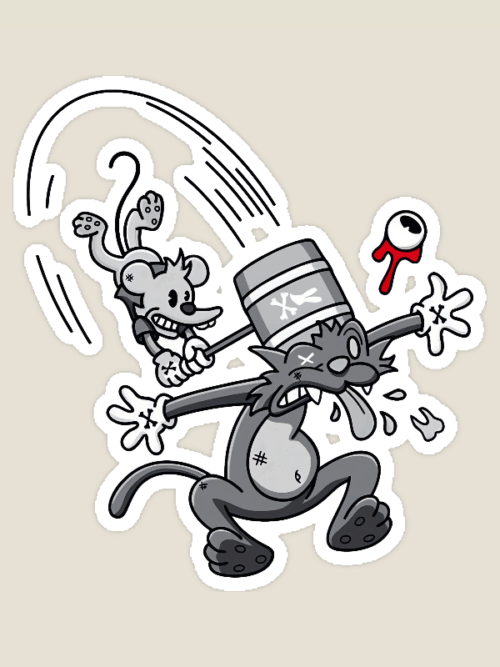 Hilarious Knockout Cat Meme Sticker
