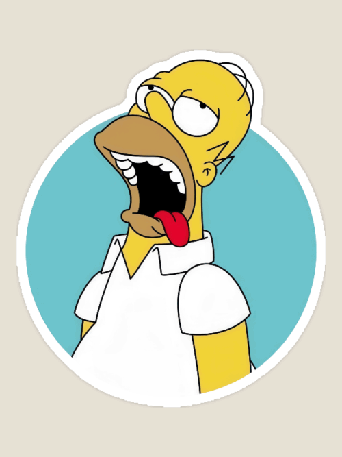 Homer Simpson Classic Cartoon Sticker