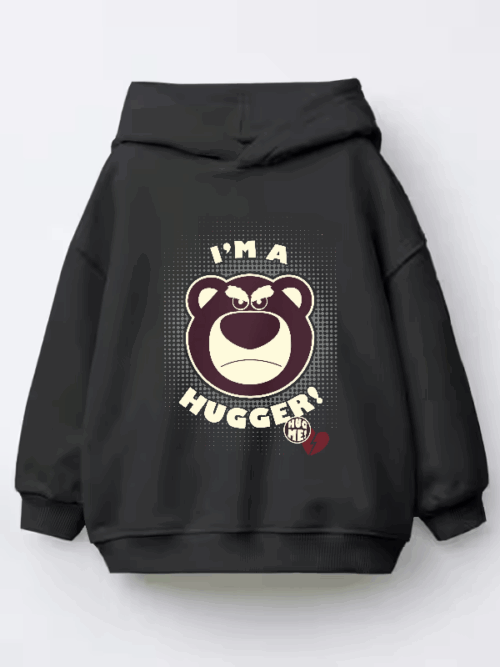 I Am Hugger Bear Cute Kids Hoodie