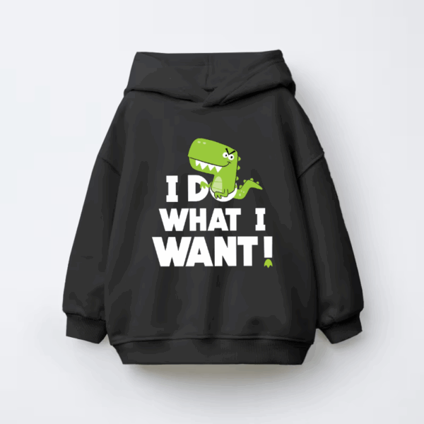 I Do What I Want Green Crocodile Kids Hoodie