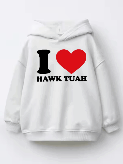 I Love Hawk Tuah Kids Hoodie