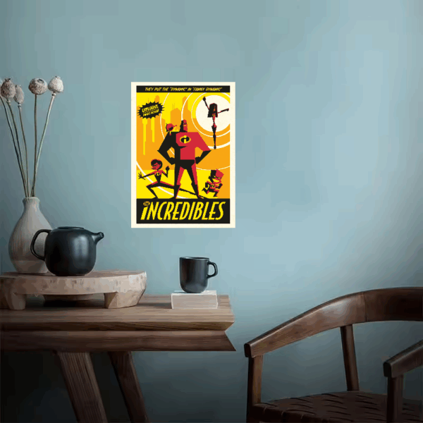 Incredibles Family Retro Power Pose Poster