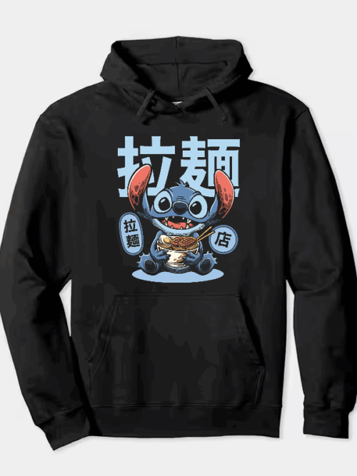 Japanese Stitch Eating Ramen Cute Anime Hoodie