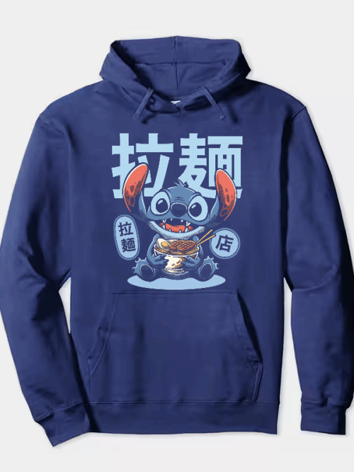 Japanese Stitch Eating Ramen Cute Anime Hoodie