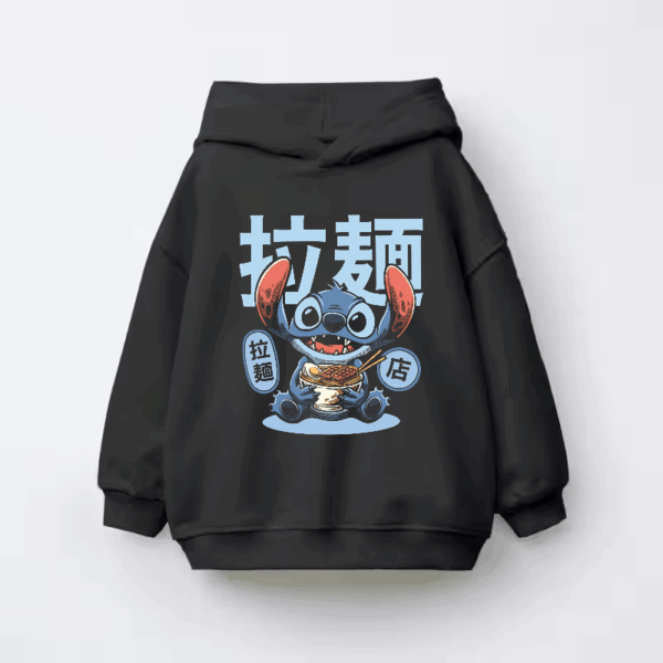 Japanese Stitch Eating Ramen Cute Anime Kids Hoodie
