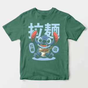 Japanese Stitch Eating Ramen Cute Anime Unisex T-Shirt