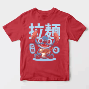 Japanese Stitch Eating Ramen Cute Anime Unisex T-Shirt