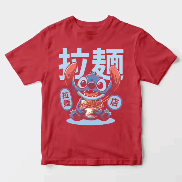 Japanese Stitch Eating Ramen Cute Anime Unisex T-Shirt