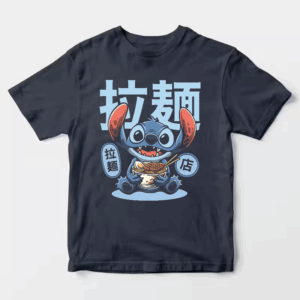 Japanese Stitch Eating Ramen Cute Anime Unisex T-Shirt