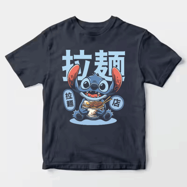 Japanese Stitch Eating Ramen Cute Anime Unisex T-Shirt