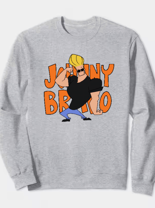Johnny Bravo Cartoon Swagger  Crewneck Sweatshirt