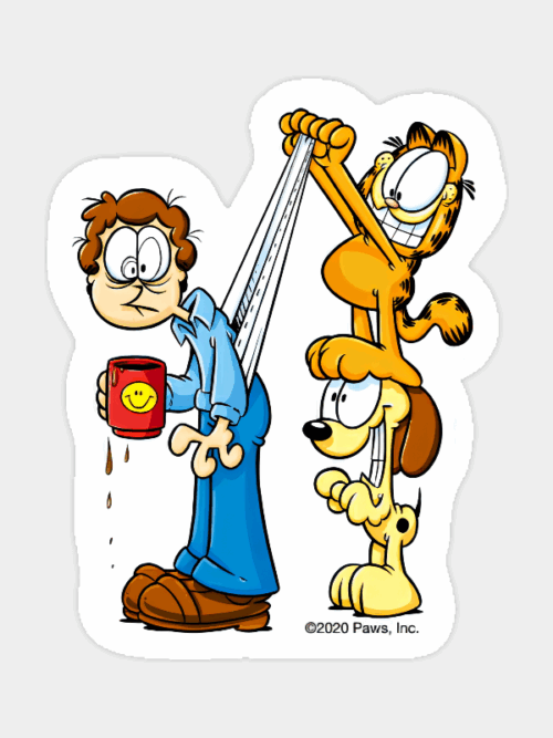 Jon Victim Garfield Odie Scheme Sticker
