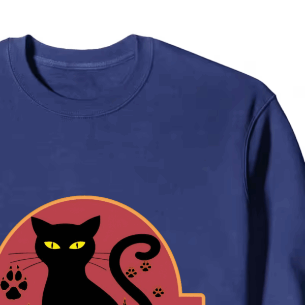 Jurassic Black Cat Prehistoric Pounce Mode Crewneck Sweatshirt